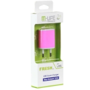 Imagine INCARCATOR RETEA SLOT USB 1A ROZ M-LIFE