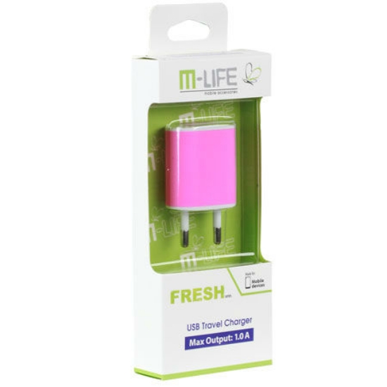 Imagine INCARCATOR RETEA SLOT USB 1A ROZ M-LIFE