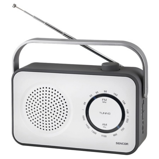 Imagine RADIO PORTABIL AM/ FM CAUCIUCAT ALB SENCOR