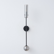 Imagine Aplica de perete metal-sticlă 1XE14 max 8W & 1XG9 max 7W 100X165X800mm negru-gri fumuriu Arte Illumina Stagona
