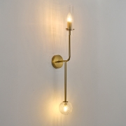 Imagine Aplica de perete metal-sticlă 1XE14 max 8W & 1XG9 max 7W 100X165X800mm aurie-transparentă Arte Illumina Stagona