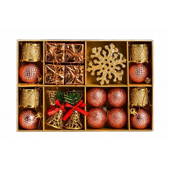 Imagine SET ORNAMENTE DE CRACIUN / ROZ - 24P.