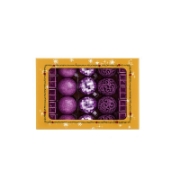 Imagine SET ORNAMENTE PLASTIC DE CRACIUN / VIOLET - 40P.