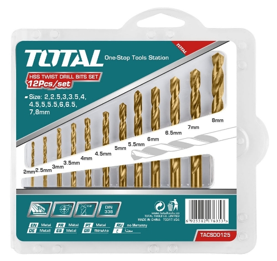Imagine TOTAL - SET BURGHIE PENTRU METAL HSS: 12 BUC