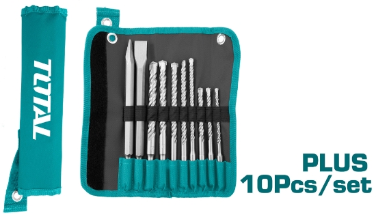 Imagine TOTAL - SET 10 PIESE SDS PLUS DALTA, SPITZ SI BURGHIE