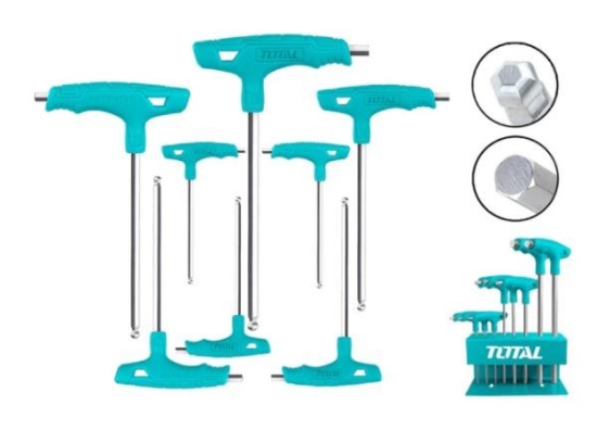 Imagine TOTAL - SET 8 CHEI IMBUS CU PUNCT IN T: 2-10MM, CR-V (INDUSTRIAL)