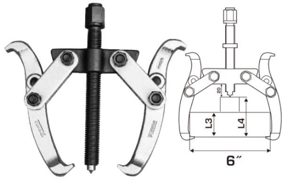 Imagine TOTAL - EXTRACTOR RULMENTI CU 2 BRATE - 6" (INDUSTRIAL)