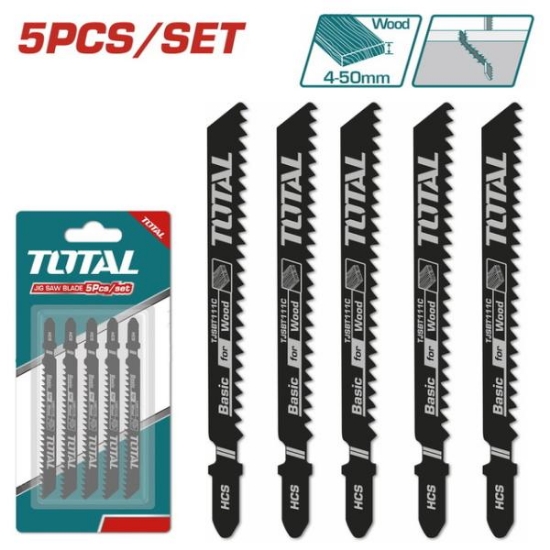Imagine TOTAL - SET LAME FIERASTRAU PENDULAR PENTRU LEMN 74MM 8TPI - 5 BUC