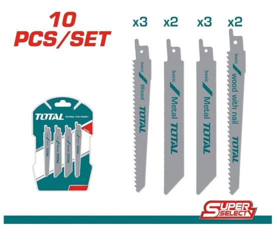 Imagine TOTAL - SET LAME FIERASTRAU SABIE PENTRU LEMN SI METAL 150MM,  200MM - 10 BUC