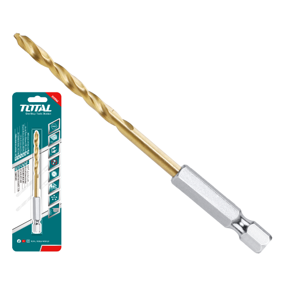 Imagine TOTAL - BURGHIU CU CAP BIT PRINDERE HEXAGONALA HSS 5MM