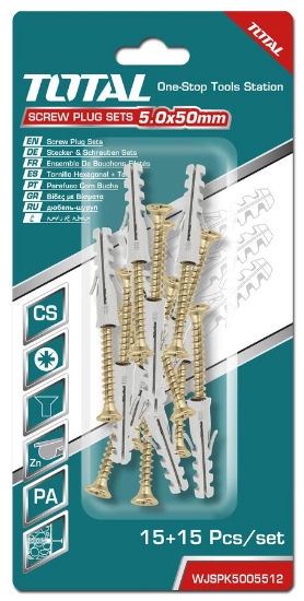 Imagine TOTAL - SET DIBLURI CU SURUBURI - ST5.0X50MM - DIBLU-8X40MM - 10 BUC
