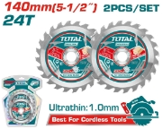 Imagine TOTAL - SET 2 BC PANZA FERASTRAU TCT PENTRU LEMN - 140X12.7MM (INDUSTRIAL)