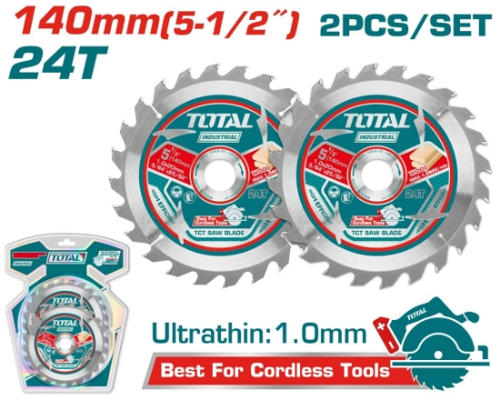 Imagine TOTAL - SET 2 BC PANZA FERASTRAU TCT PENTRU LEMN - 140X12.7MM (INDUSTRIAL)