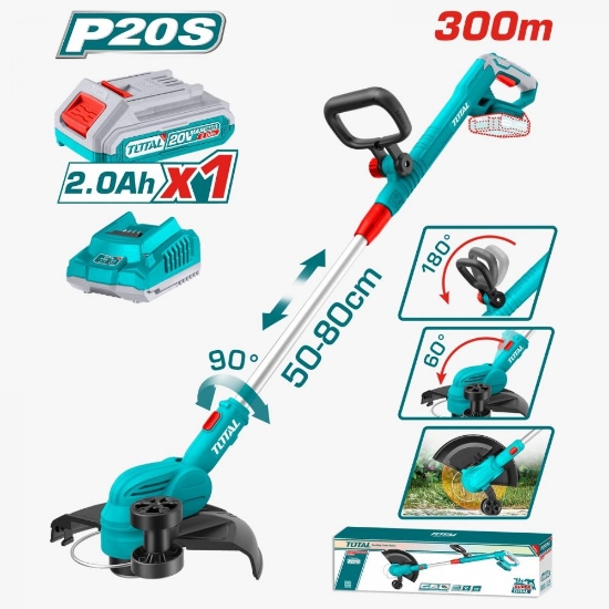 Imagine TOTAL - TRIMMER TUNS IARBA - 20V - LI-ION (INCLUDE ACUMULATOR, INCARCATOR)
