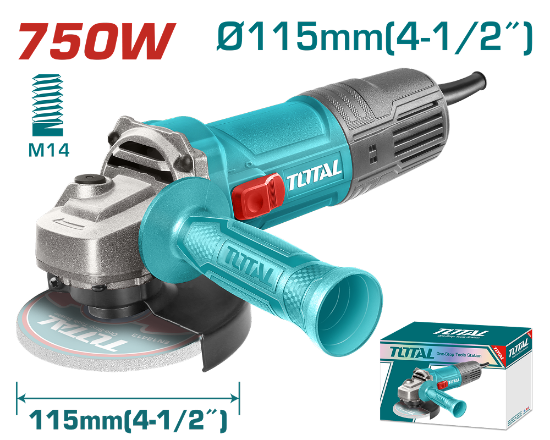 Imagine TOTAL - POLIZOR UNGHIULAR - 115MM - 750W (INDUSTRIAL)