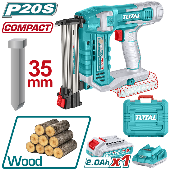 Imagine TOTAL - PISTOL PENTRU CUIE 20V-2.0Ah 15MM-35MM (INCLUDE ACUMULATOR + INCARCATOR)