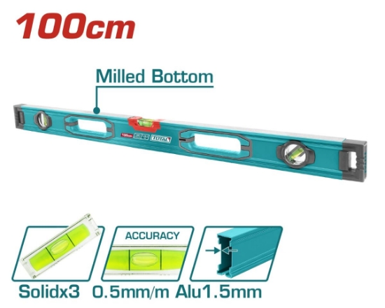 Imagine TOTAL - NIVELA CU BULA - 100CM - PRECIZIE 0.5MM (INDUSTRIAL)
