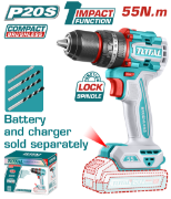 Imagine TOTAL - MASINA DE GAURIT CU PERCUTIE - 20V - 55N.m MOTOR FARA PERII (NU INCLUDE ACUMULATOR)