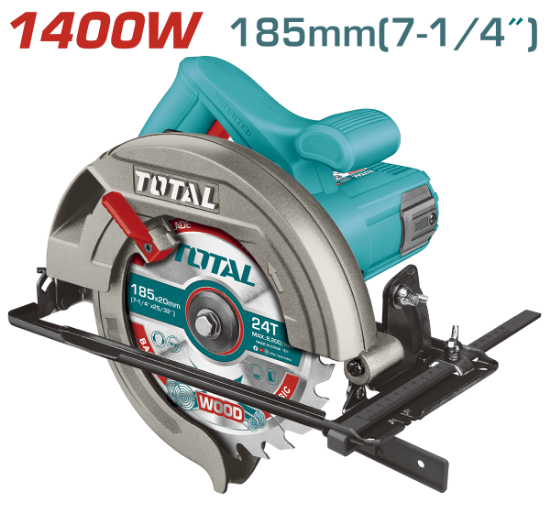 Imagine TOTAL - FIERASTRAU CIRCULAR DE MANA - 185MM - 1400W (INDUSTRIAL)