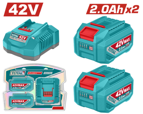 Imagine TOTAL - KIT 2 BATERII SI INCARCATOR - 42V - 2.0Ah