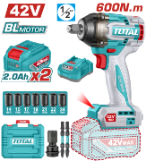 Imagine TOTAL - MASINA DE INSURUBAT CU IMPACT - 42V - 1/2'' (INCLUDE 2 ACUMULATORI, 1 INCARCATOR)