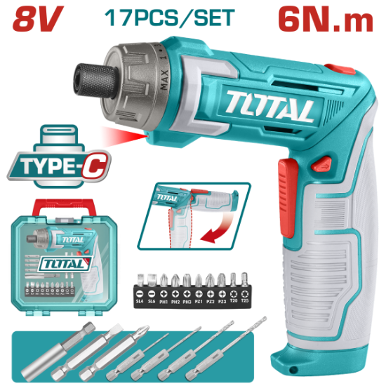 Imagine TOTAL - SURUBELNITA 8V LI-ION +ACCESORII, INCARCARE USB