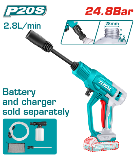 Imagine TOTAL - APARAT DE SPALAT CU PRESIUNE - LI-ION - 20V - 24.8BAR