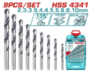 Imagine TOTAL - SET 9 BURGHIE PENTRU METAL HSS 4341