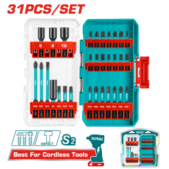 Imagine TOTAL - SET 31 ACCESORII PENTRU SURUBELNITA CU IMPACT