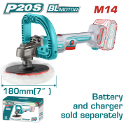Imagine TOTAL - MASINA DE POLISAT CU MOTOR FARA PERII - 20V -180MM (NU INCLUDE ACUMULATOR)