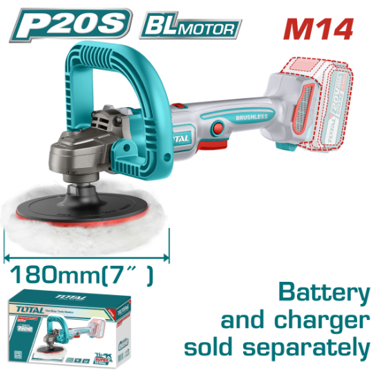 Imagine TOTAL - MASINA DE POLISAT CU MOTOR FARA PERII - 20V -180MM (NU INCLUDE ACUMULATOR)