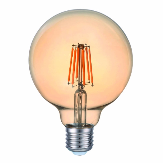 Imagine Bec LED filament G95 6W E27 2200K, auriu, Novelite