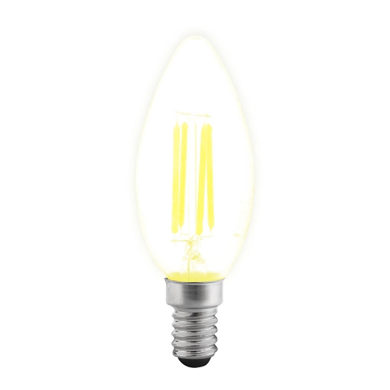 Imagine Bec LED filament lumanare 4W E14 2700K, clar, Novelite