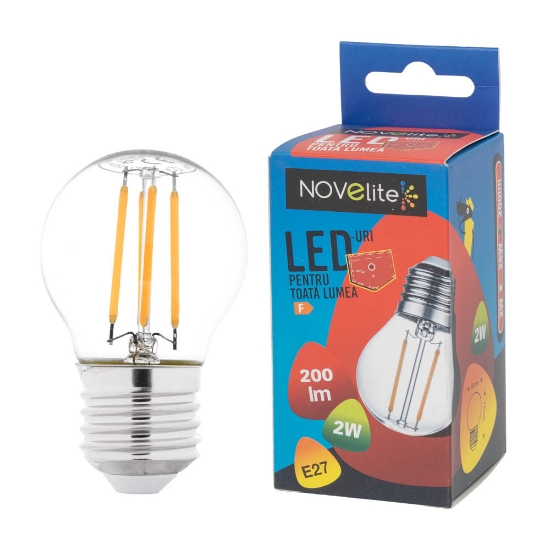 Imagine Bec LED Filament SFERIC 2W E27 2700K clar clar – NOVELITE