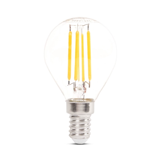 Imagine Bec LED filament sferic 4W E14 2700K, clar, Novelite