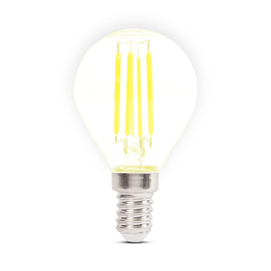 Imagine Bec LED filament sferic 4W E14 2700K, clar, Novelite