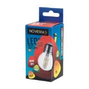 Imagine Bec LED filament sferic 4W E27 2700K, clar, Novelite
