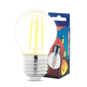 Imagine Bec LED filament sferic 4W E27 2700K, clar, Novelite