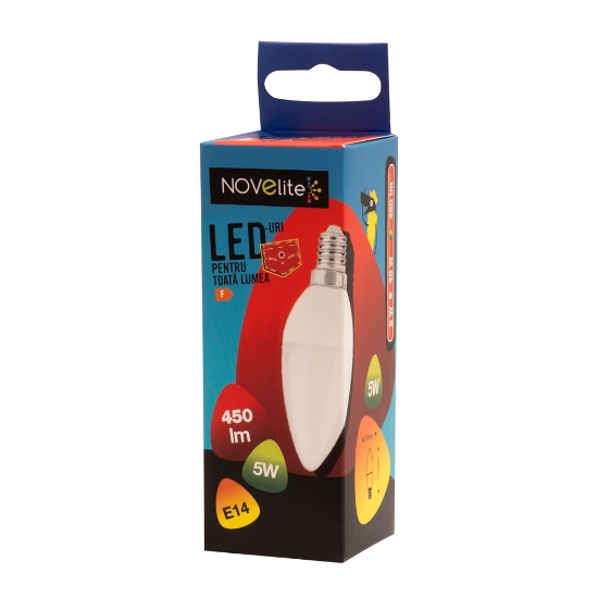 Imagine Bec LED lumanare 5W E14 3000K, Novelite