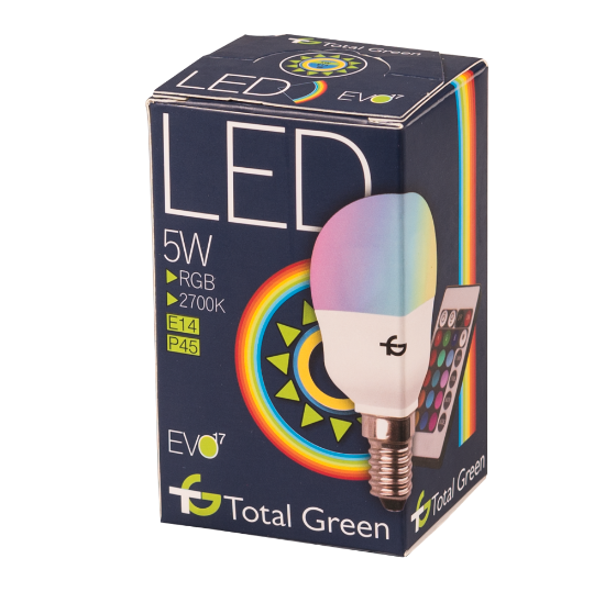 Imagine Bec LED Sferic P45 5W E14 2700K RGB