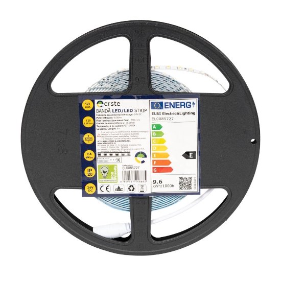 Imagine Bandă LED 24V 120 LED/m 9.6W/m 3000K IP20 Rolă 5m - ERSTE