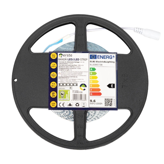 Imagine Bandă LED 24V 120 LED/m 9.6W/m 4000K IP20 Rolă 5m - ERSTE