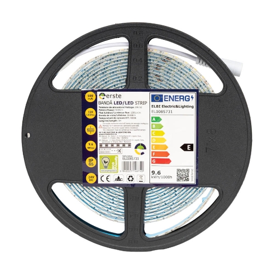 Imagine Bandă LED 24V 120 LED/m 9.6W/m 4000K IP65 Rolă 5m - ERSTE