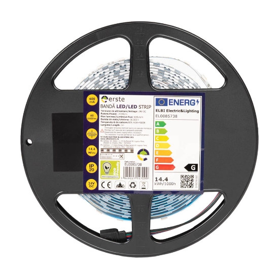 Imagine Bandă LED 24V 60 LED/m 14.4W/m RGB + 4000K IP20 Rolă 5m - ERSTE
