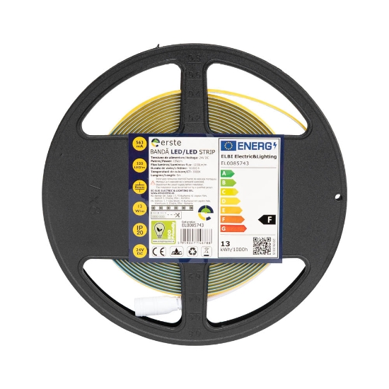Imagine Bandă LED 24V COB 13W/m 3000K IP20 Rolă 5m - ERSTE