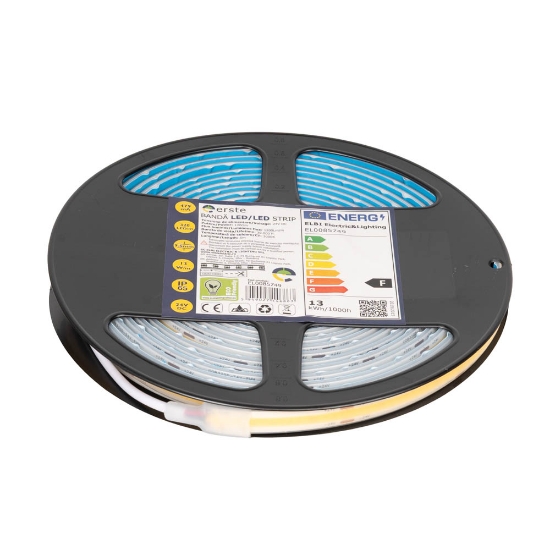Imagine Bandă LED 24V COB 13W/m 3000K IP65 Rolă 5m - ERSTE