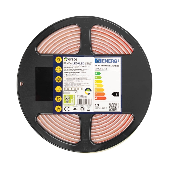 Imagine Bandă LED 24V COB 13W/m 6400K IP65 Rolă 5m - ERSTE
