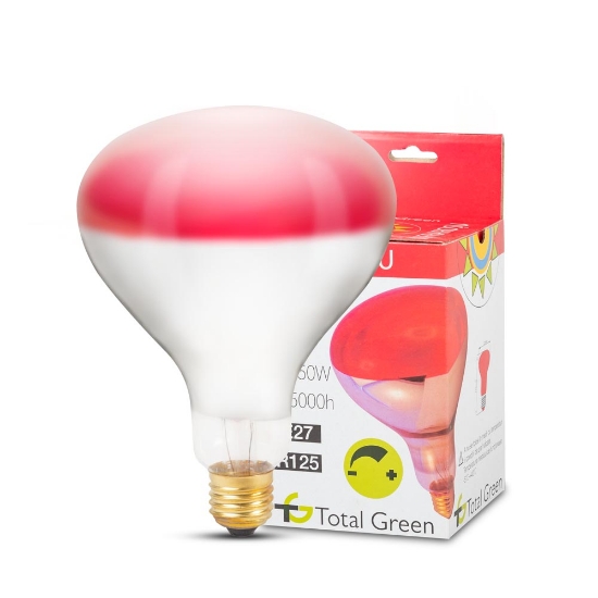 Imagine Bec Infrarosu R125 150W E27 Rosu
