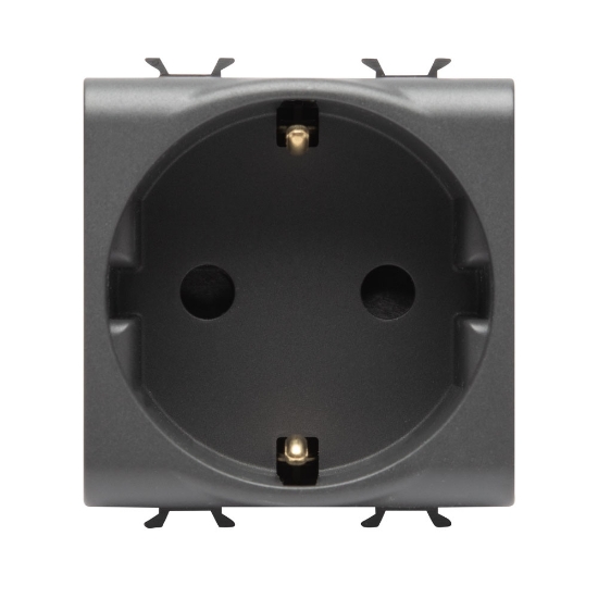 Imagine Priză Schuko 2M 16A negru Chorus – GEWISS | GW12241