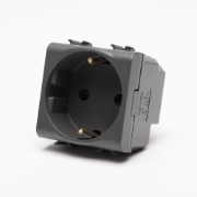 Imagine Priză Schuko 2M 16A negru Chorus – GEWISS | GW12241